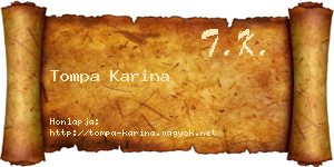 Tompa Karina névjegykártya